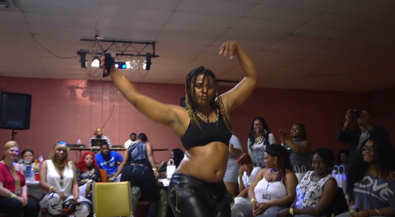 Dom dancer, Blaze, in a scene from “This One’s for the Ladies”
